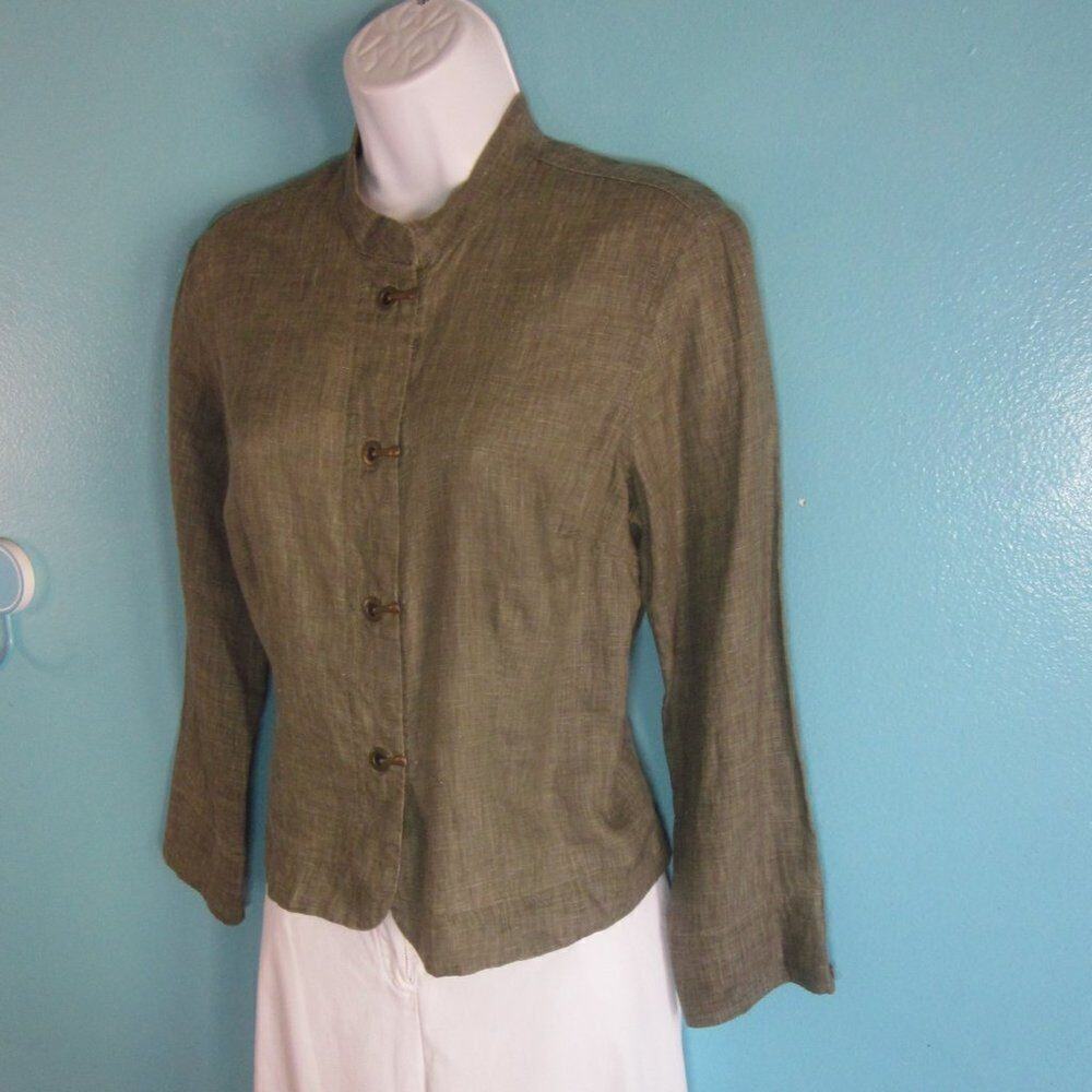 Citron Santa Monica  Linen Cropped Jacket Size PS